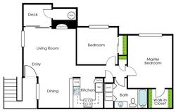 Floor Plan - 2 Bedroom - 1 Bath