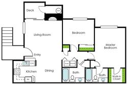 Floor Plan - 2 Bedroom - 2 Bath